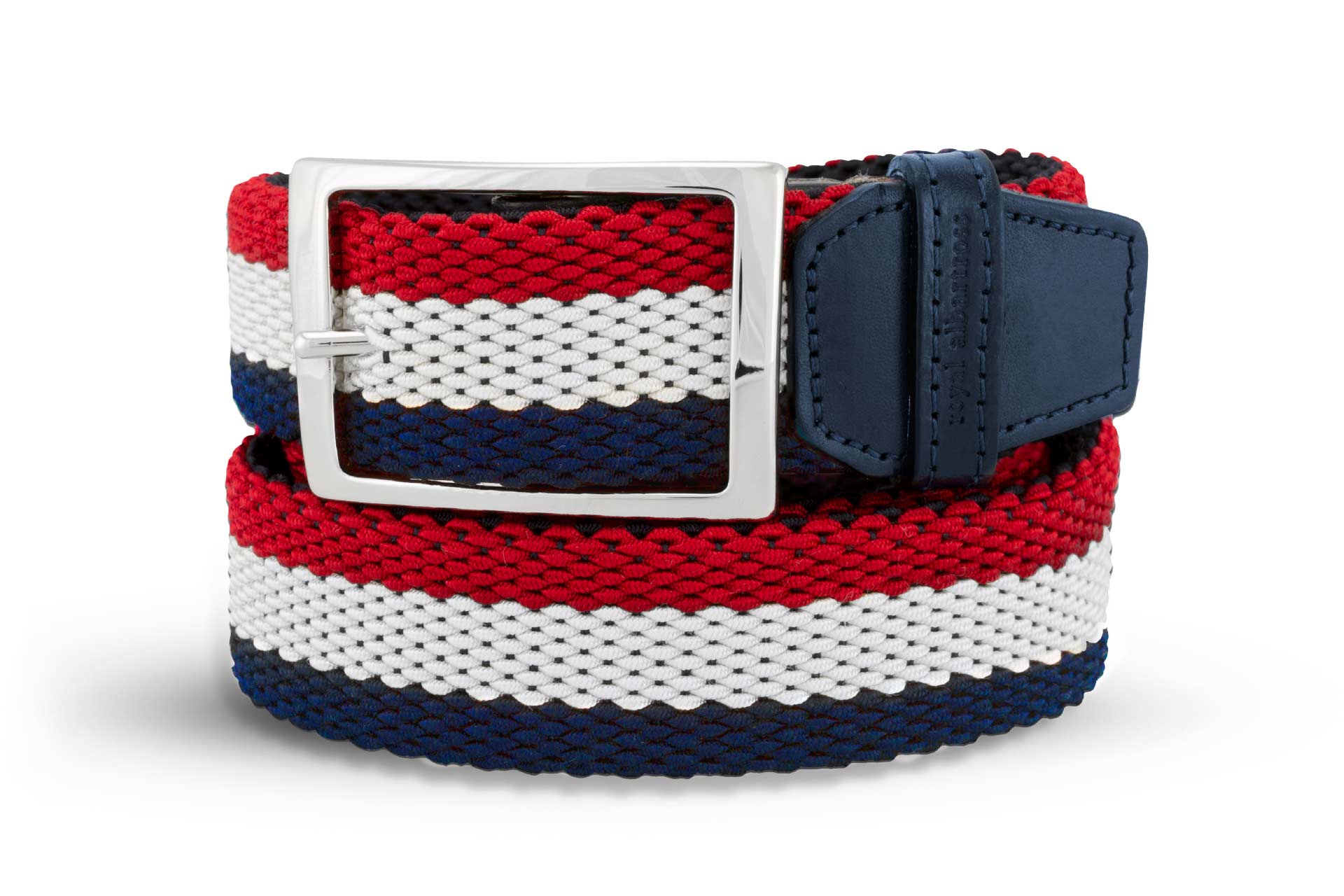 Men's Reversible Woven Belt | Red, White & Blue | Royal Albartross Ryder Red