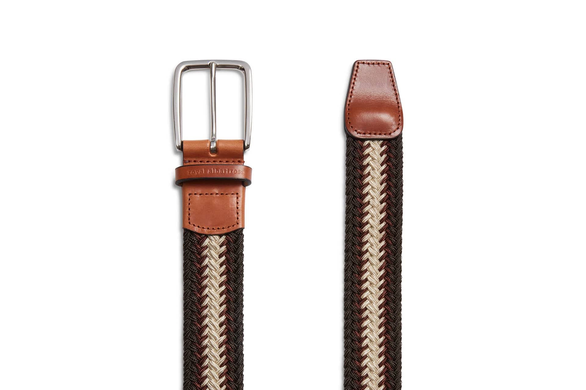 Men's Woven Golf Belt | Harrow Mocha | Royal Albartross Harrow Mocha