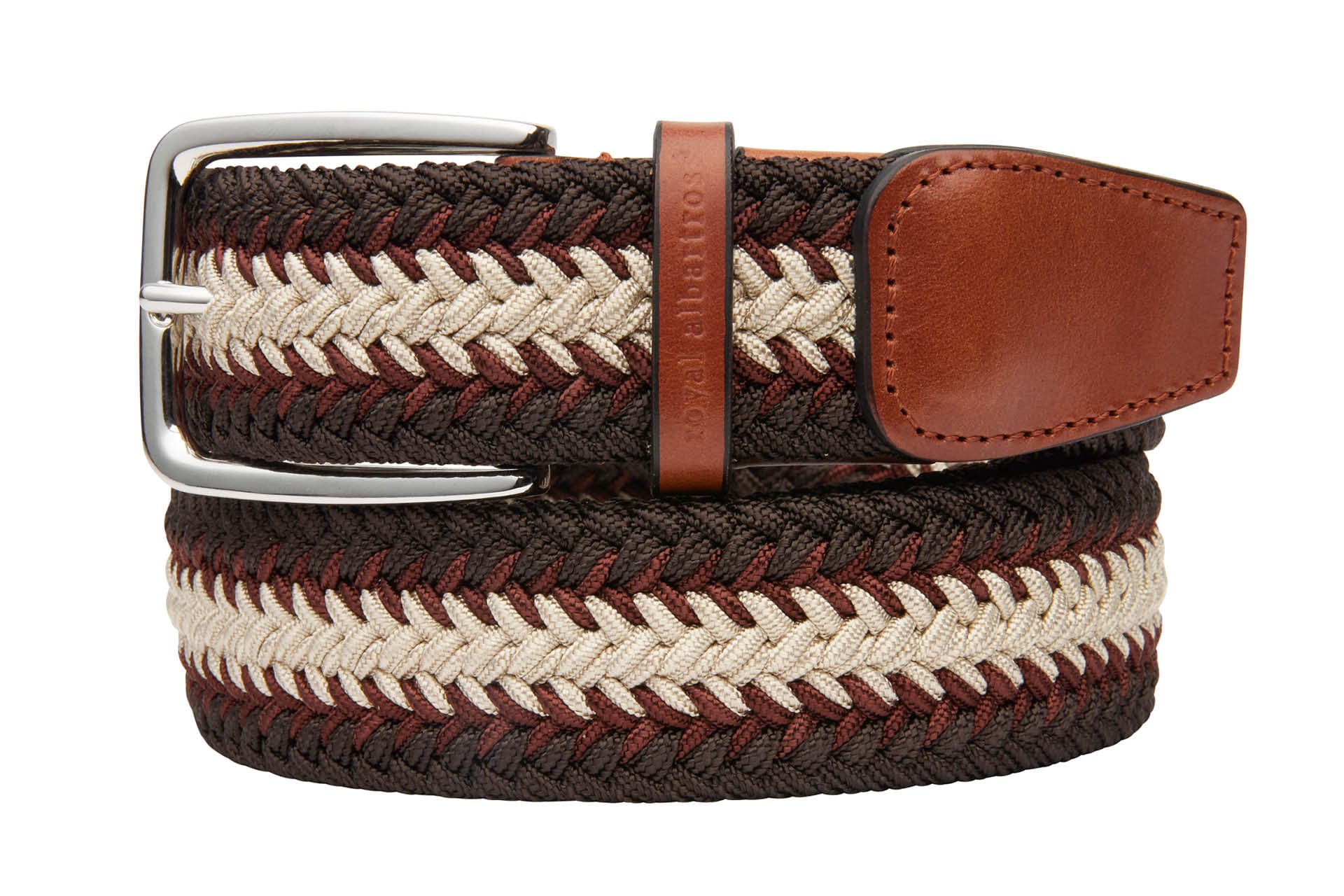 Men's Woven Golf Belt | Harrow Mocha | Royal Albartross Harrow Mocha