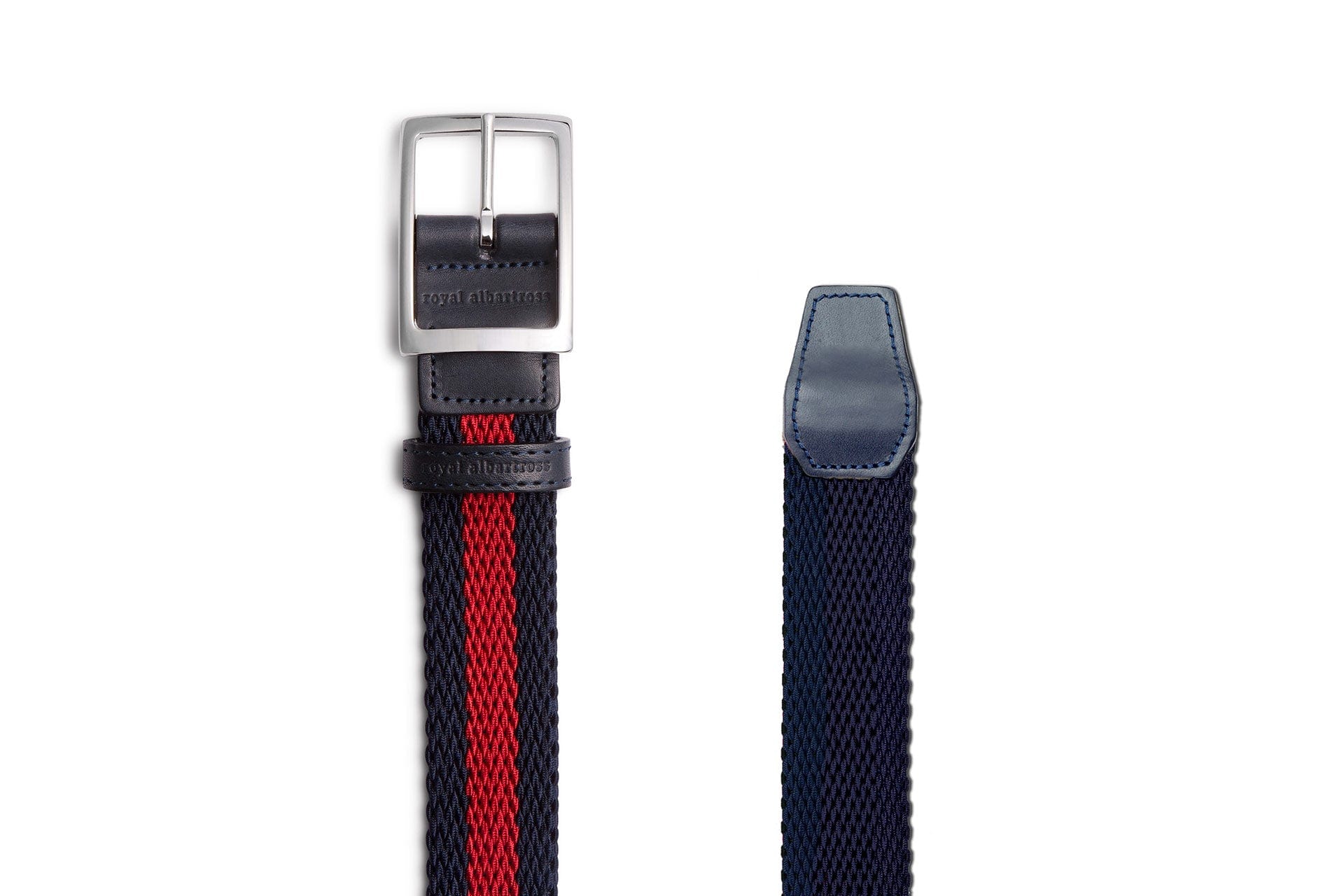 Men's Woven Golf Belt | Oxford Navy/Red | Royal Albartross Oxford Navy/Red