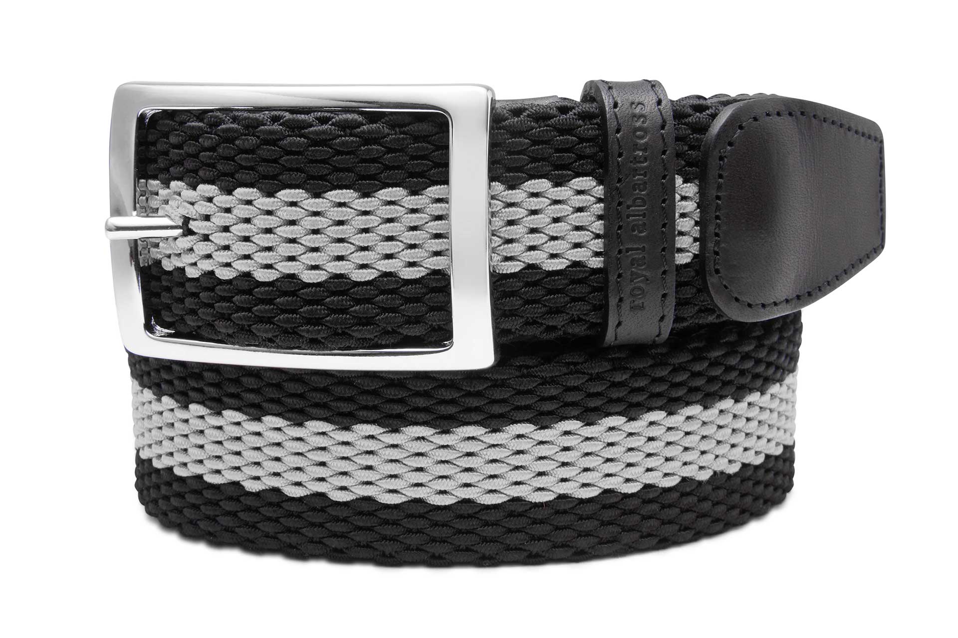 Men's Woven Golf Belt | Oxford Black/Grey | Royal Albartross Oxford Black/Grey
