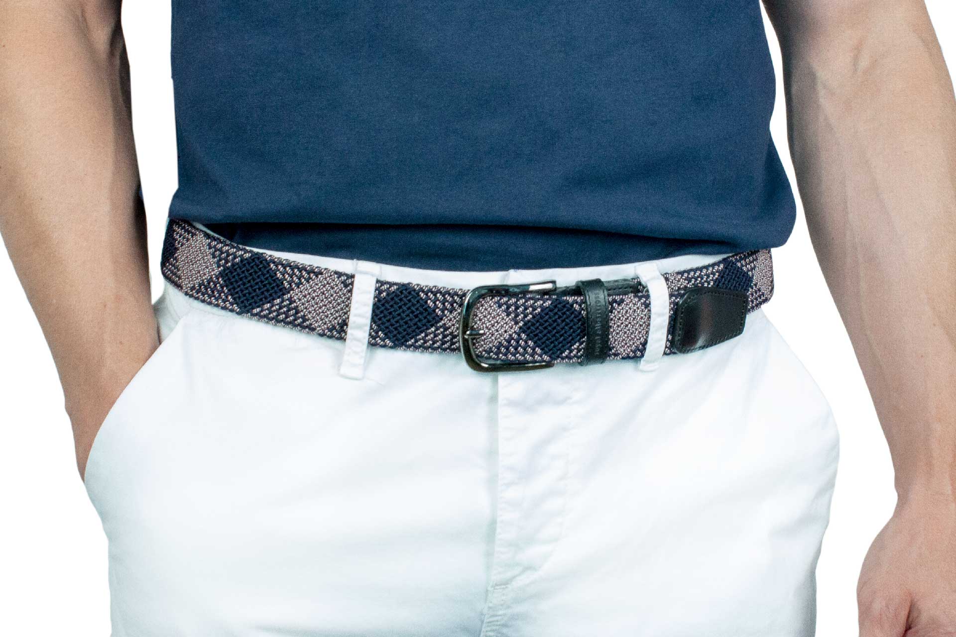 The McGregor Red Men's Woven Golf Belt | Salmon Plaid Pattern | Royal Albartross McGregor Red