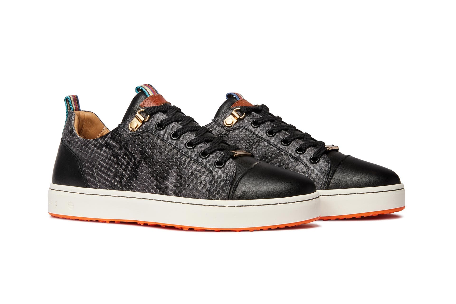 Women's Fashionable Golf Shoe | Black Faux Python | Royal Albartross Sahara Black