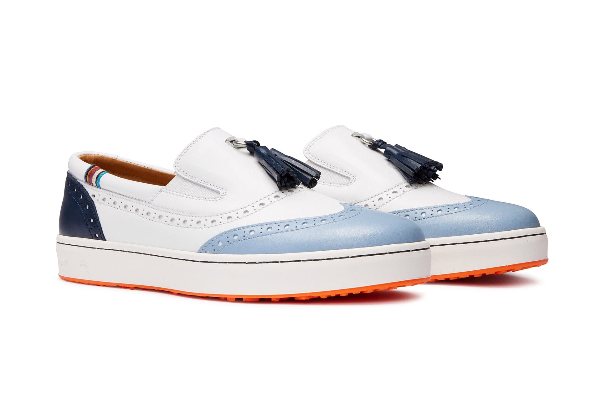 Grace White/Pacific Blue - Women's Slip-on style Golf shoe | Royal Albartross Grace White/Pacific Blue