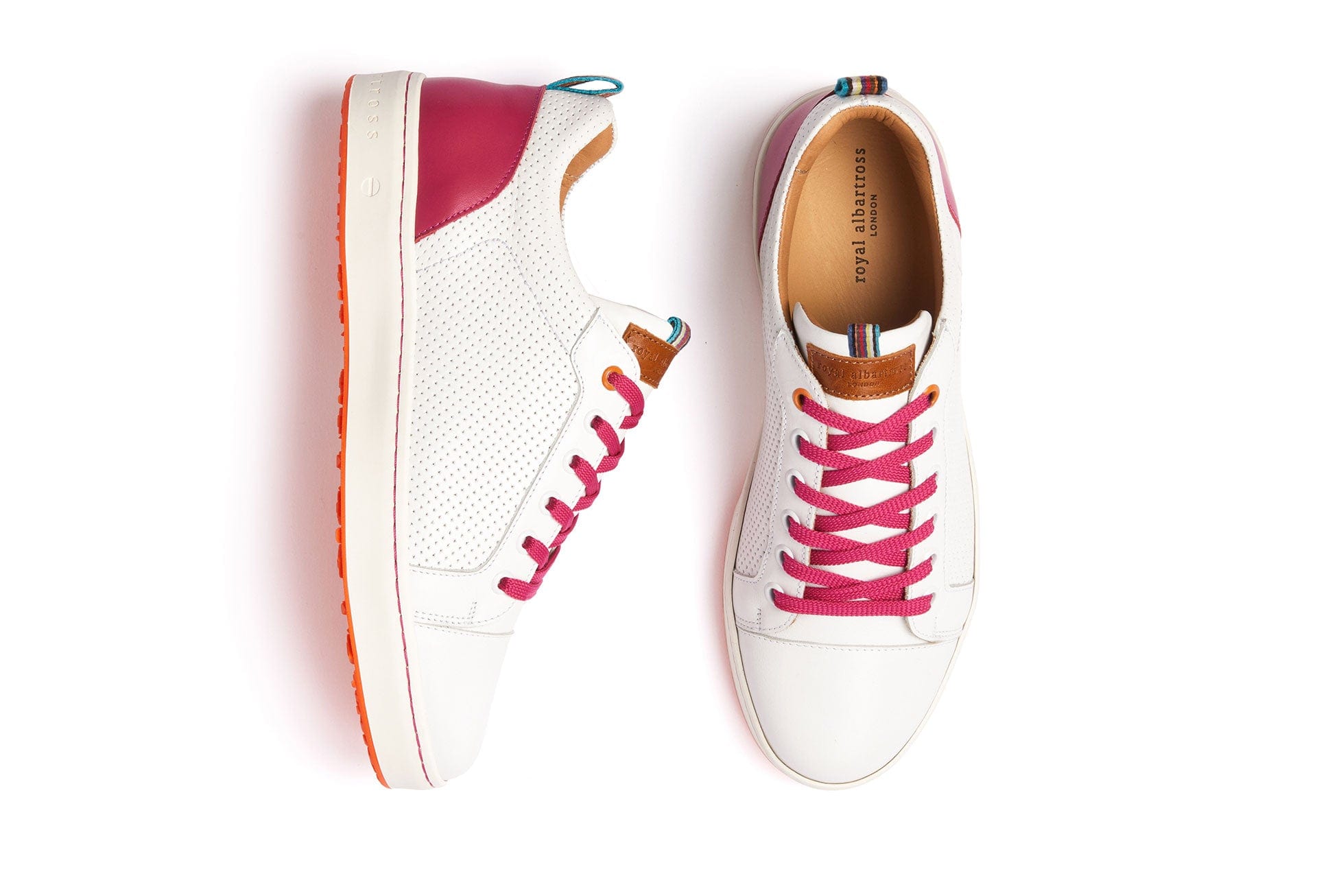 Amalfi White & Pink | Women's golf sneaker | Royal Albartross Amalfi White/Pink