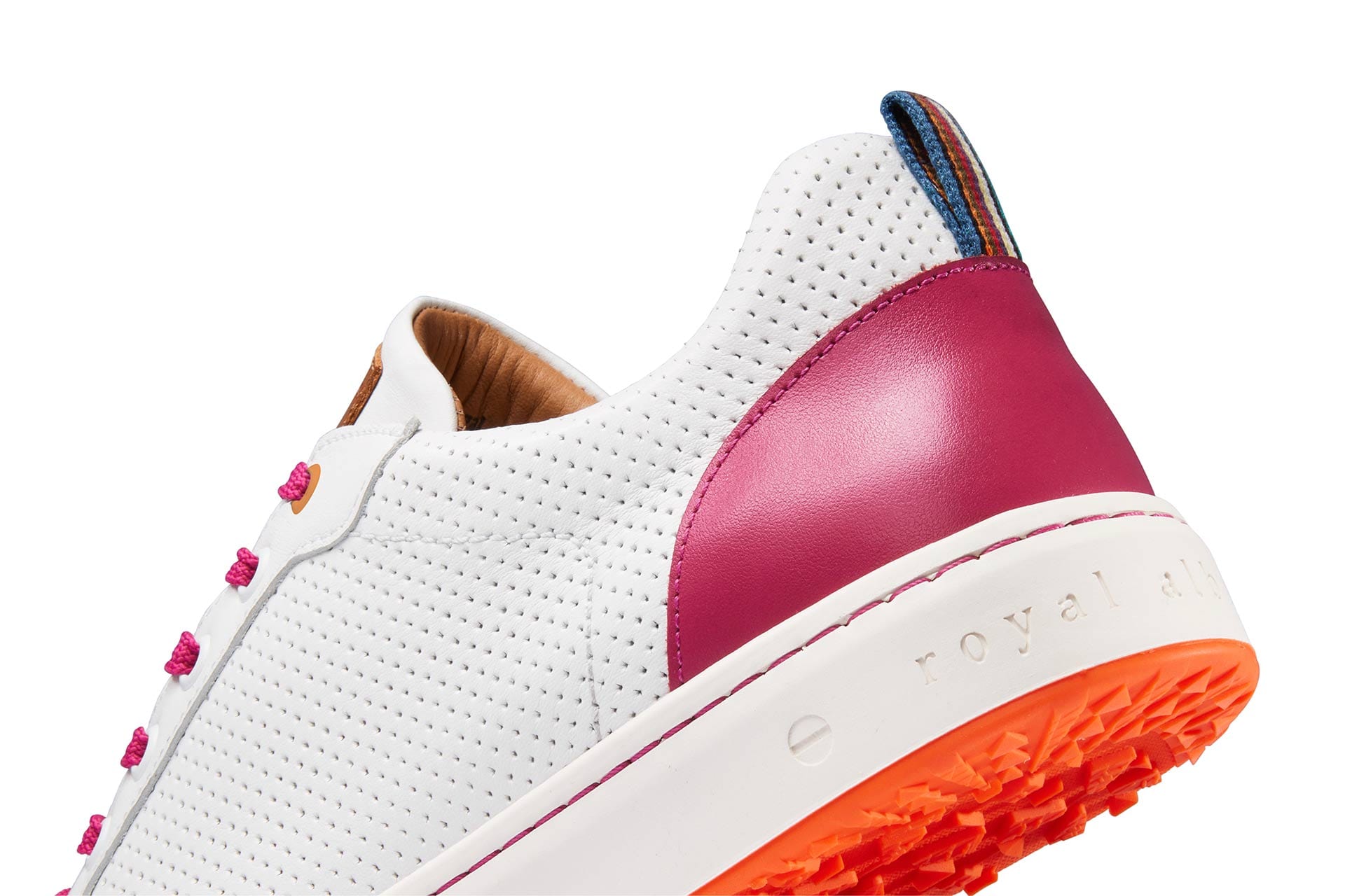 Amalfi White & Pink | Women's golf sneaker | Royal Albartross Amalfi White/Pink