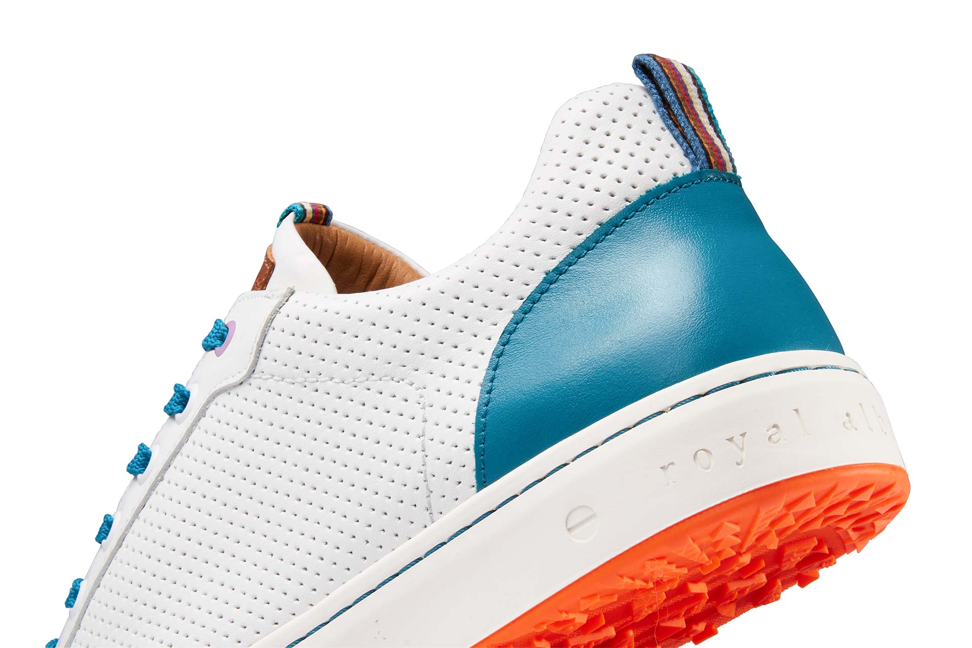 Amalfi White & Teal | Women's golf sneaker | Royal Albartross Amalfi White/Teal