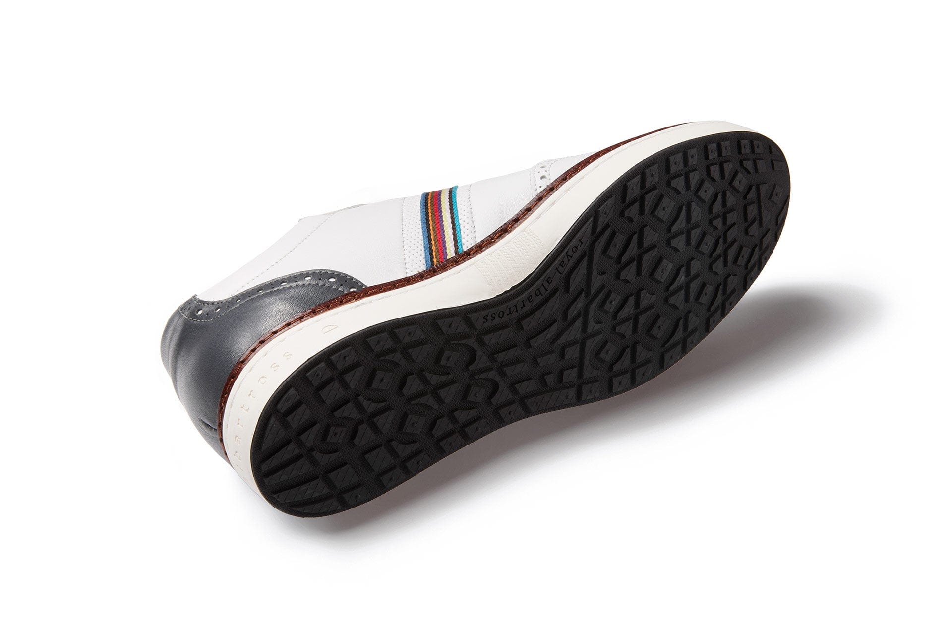 Kingsman White/Carbon Wing-tip Men's Spikeless Golf Shoe | Royal