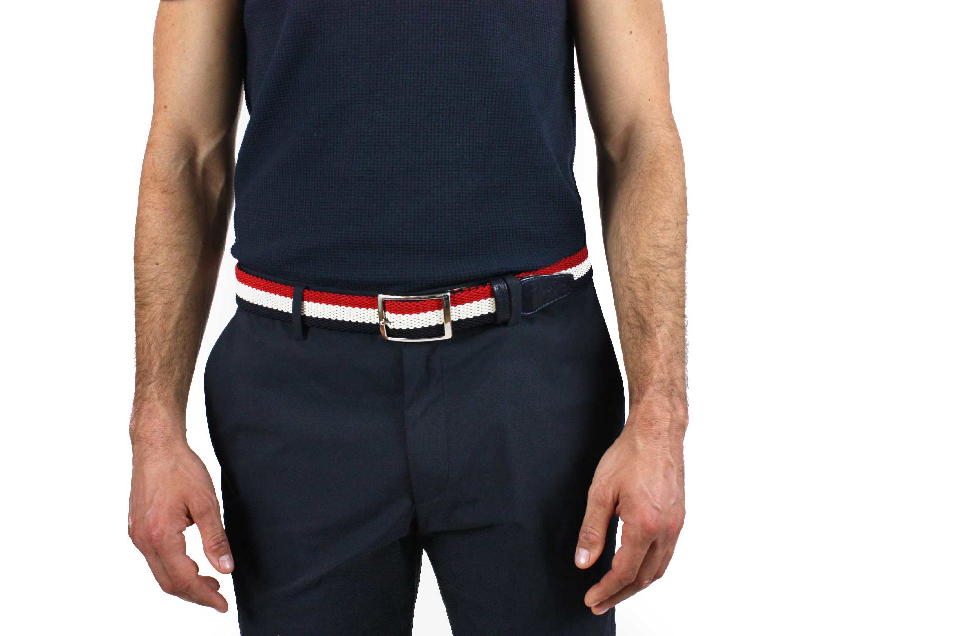 Men's Reversible Woven Belt | Red, White & Blue | Royal Albartross Ryder Red