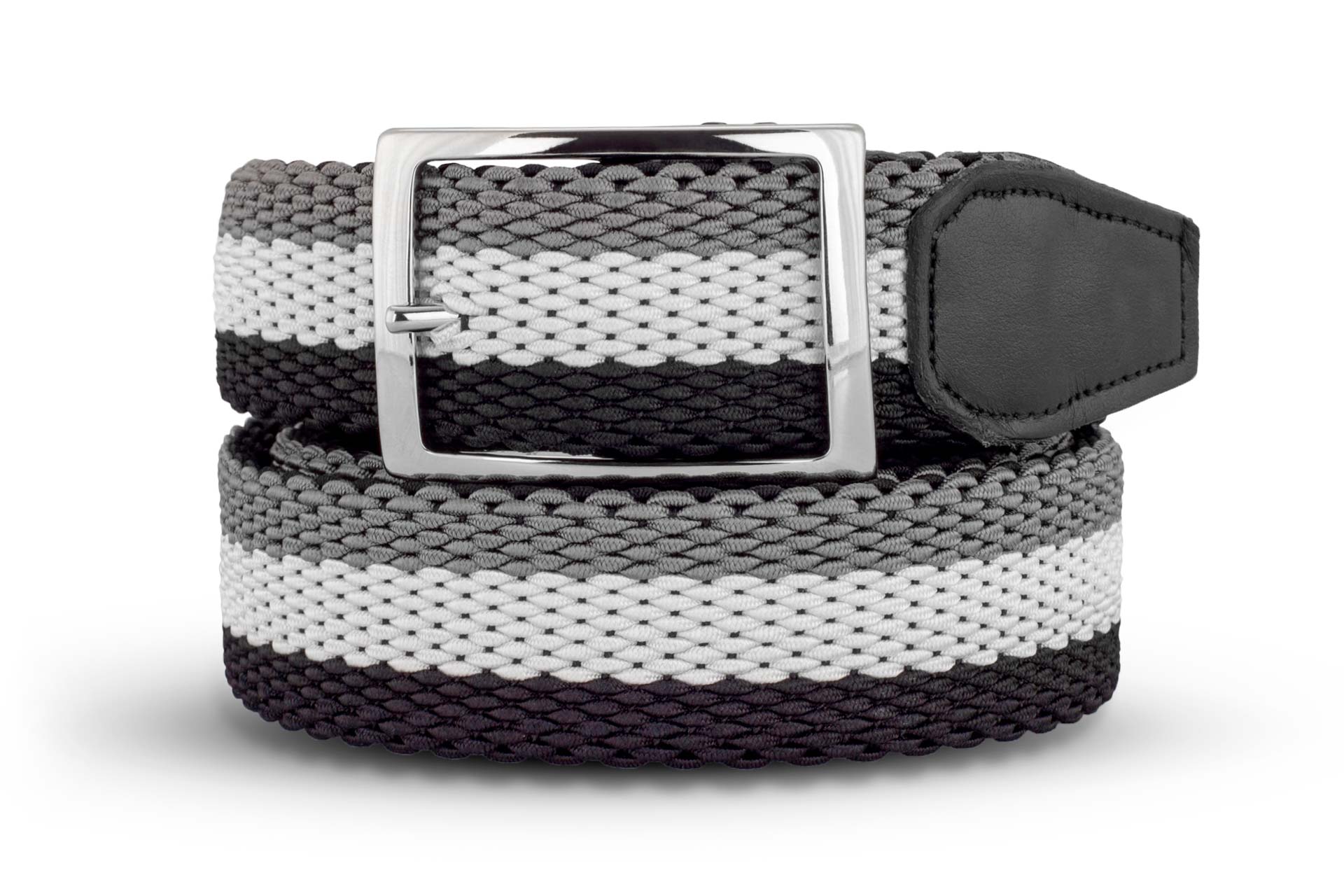 Men's Reversible Woven Belt | Gray, White & Black | Royal Albartross Ryder Black