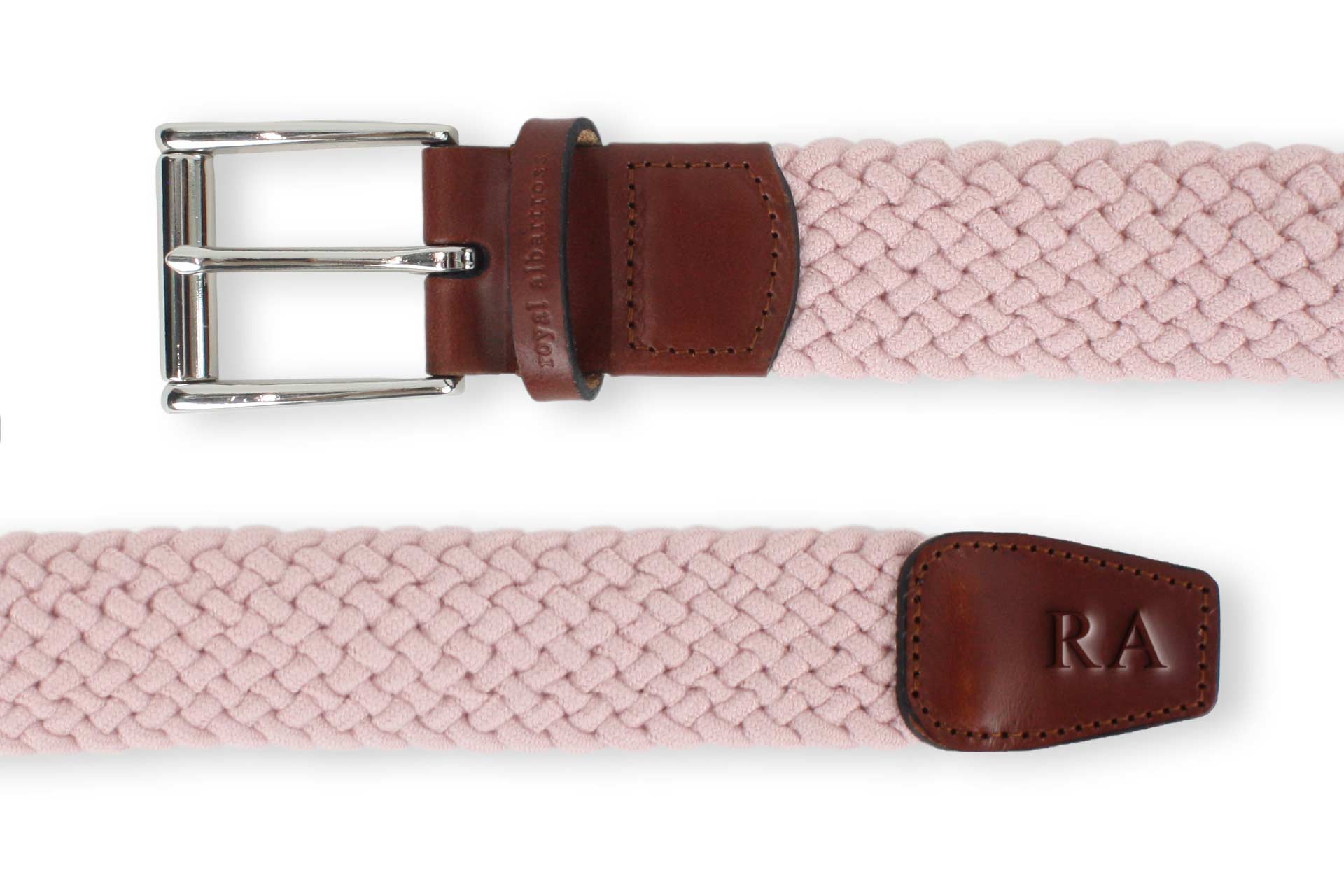 Men's Woven Golf Belt | Easy Fit & Stylish - Pink | Royal Albartross Balzo Miami