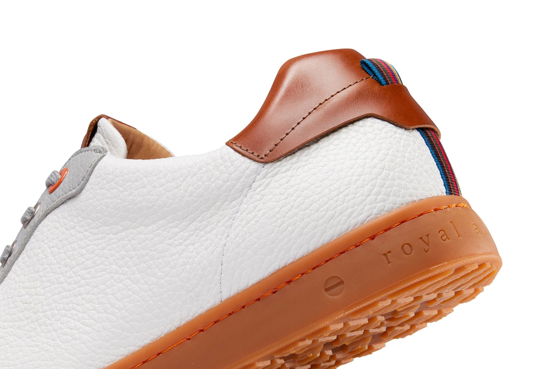 Smith White/Mocha | Men's Spikeless Golf Shoe | Royal Albartross