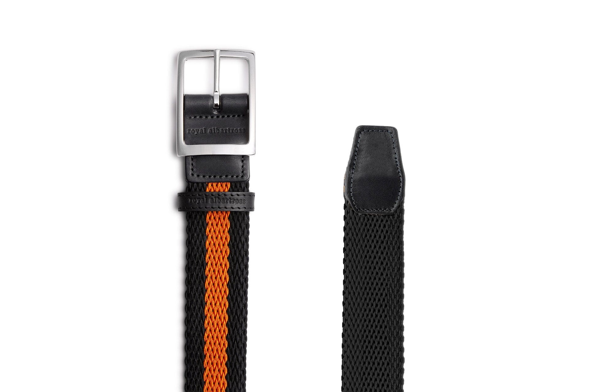 Men's Woven Golf Belt | Oxford Black/Orange | Royal Albartross Oxford Black/Orange