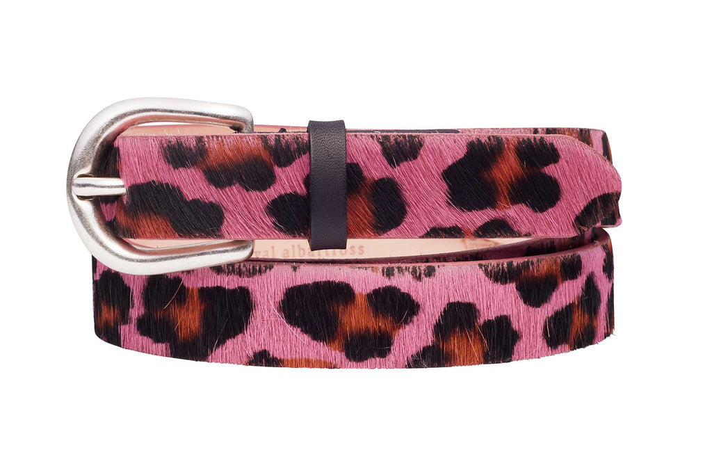 Vintage y2k Women\'s Pink Guess Cheetah Print Studded Leather Belt Y2k guess cheetah print - Gem main image 4
