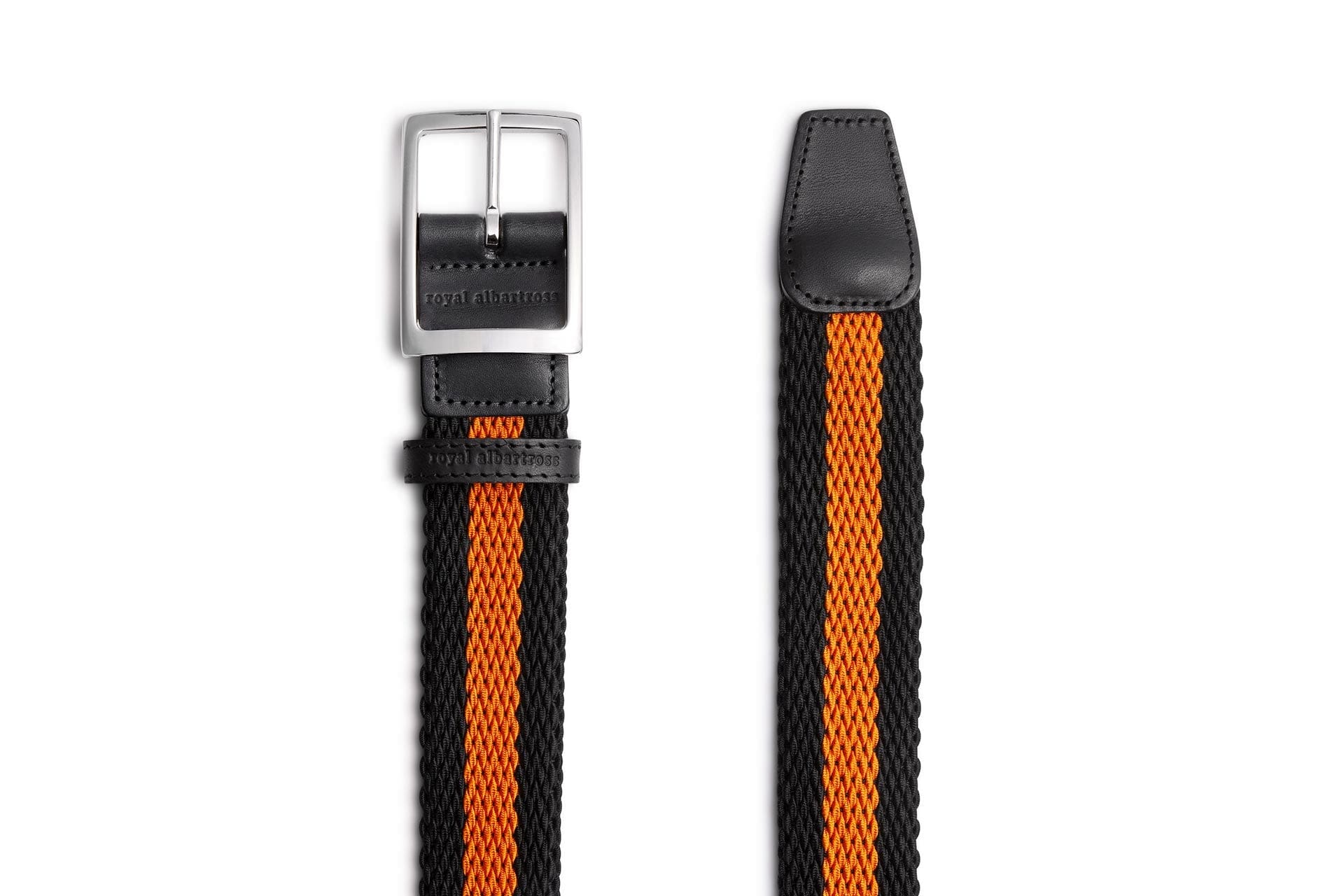 Men's Woven Golf Belt | Oxford Black/Orange | Royal Albartross Oxford Black/Orange