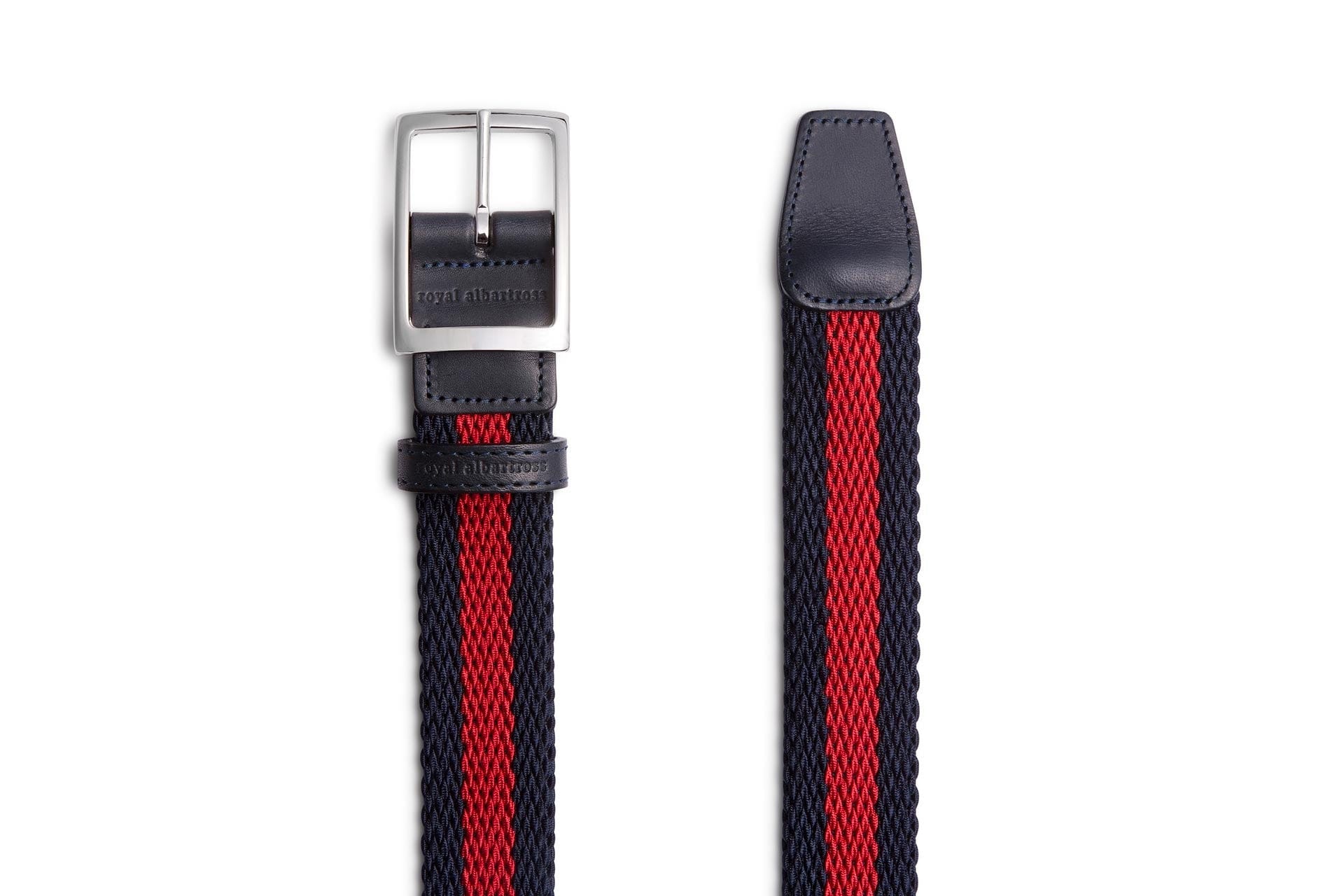 Men's Woven Golf Belt | Oxford Navy/Red | Royal Albartross Oxford Navy/Red