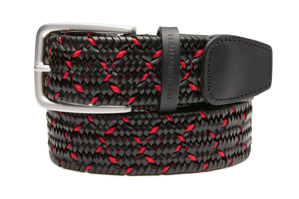 Classiques Entier Leather Belt With Black And Red Calf Hair Size L Black leather belt with Red Trim and Keeper - Stolen Riches main image 3