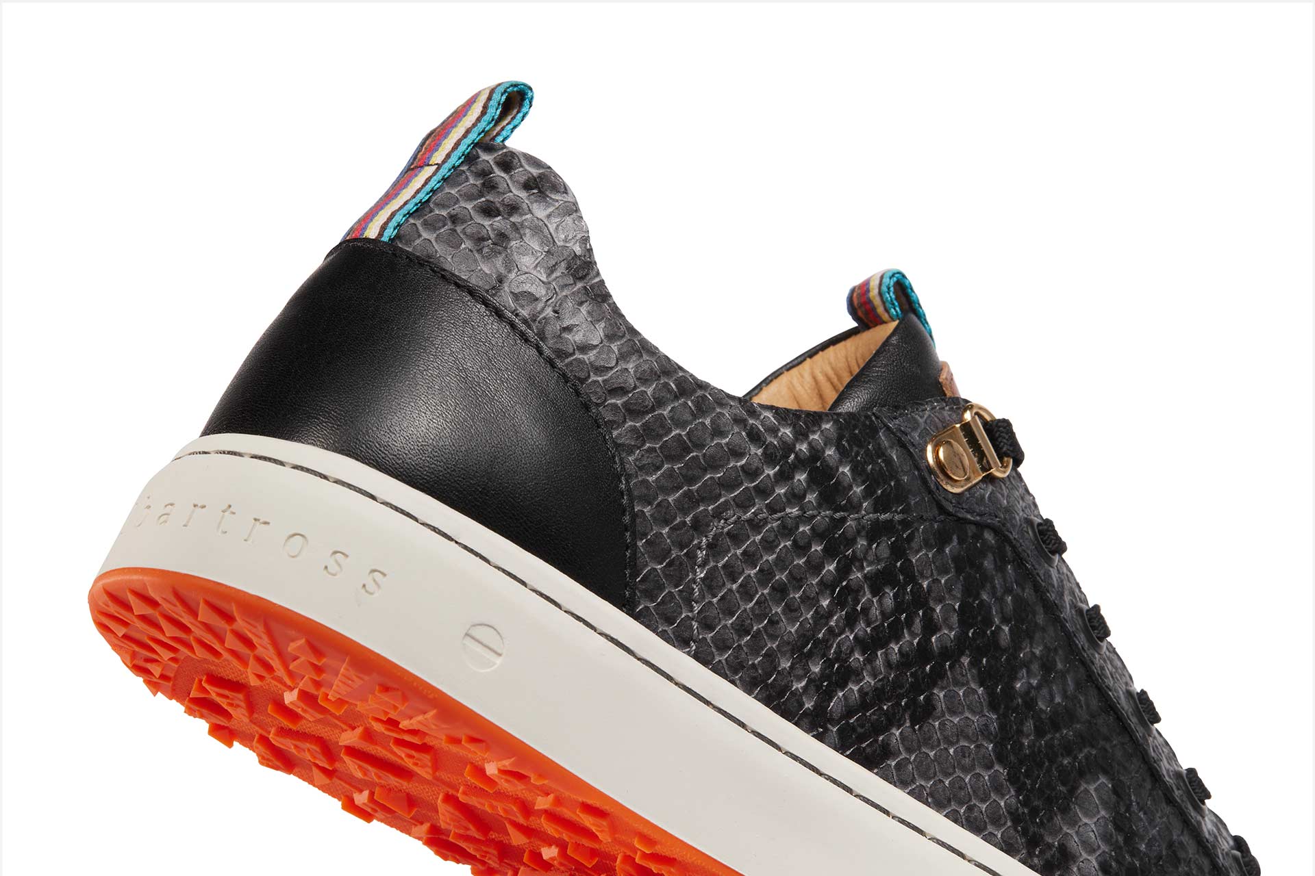 Women's Fashionable Golf Shoe | Black Faux Python | Royal Albartross Sahara Black
