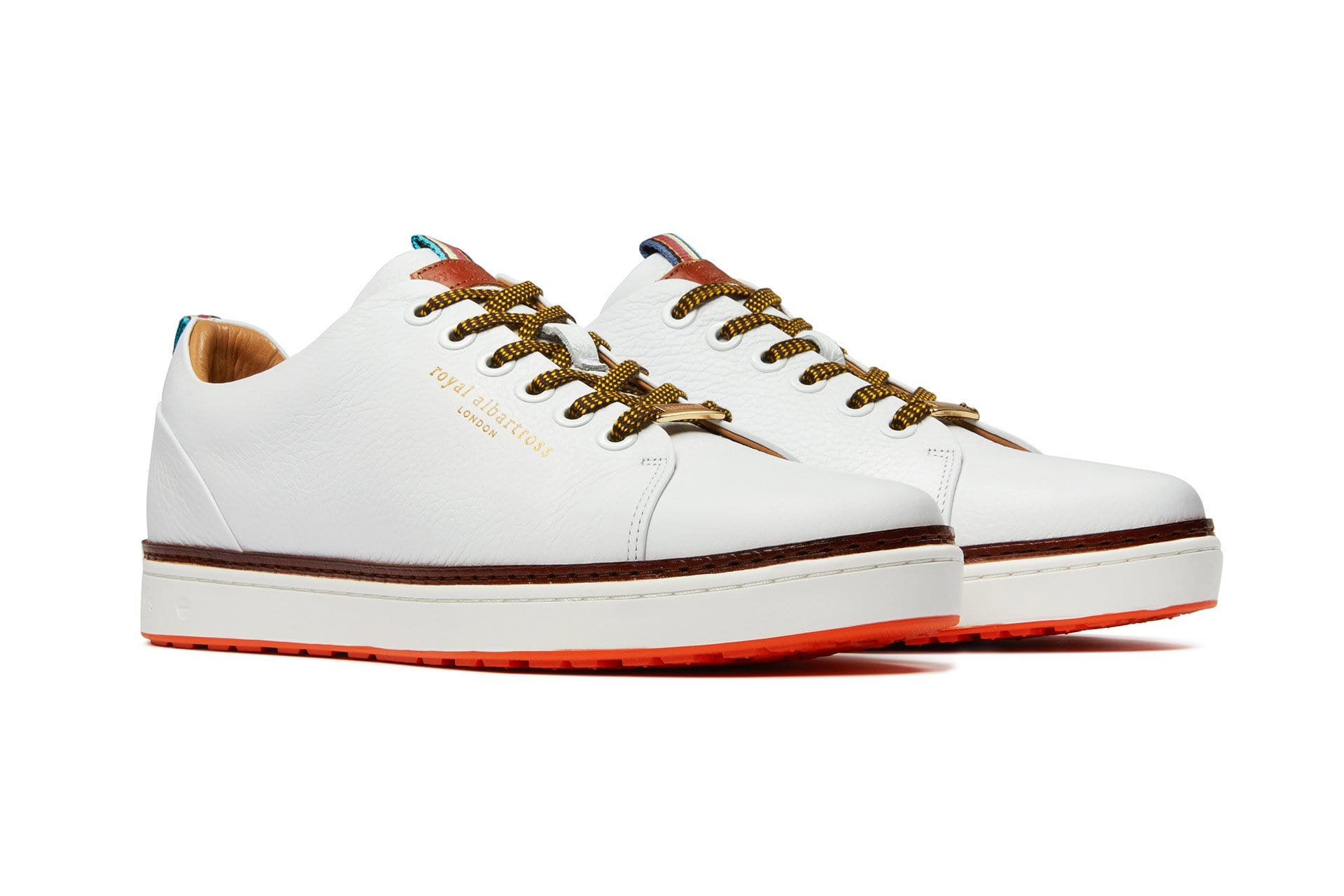 Men's Spikeless Golf Shoe | Pontiac White Leather | Royal Albartross Pontiac White