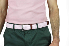 Men's Woven Golf Belt | Easy Fit & Stylish - Pink | Royal Albartross Balzo Miami